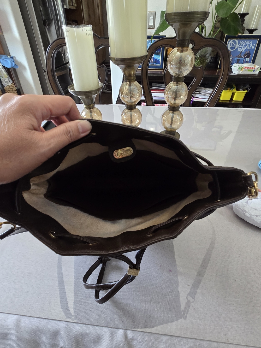 Gucci Beige GG Supreme Canvas Bucket Bag with Green and Red Web Stripe - Picture 6 of 8